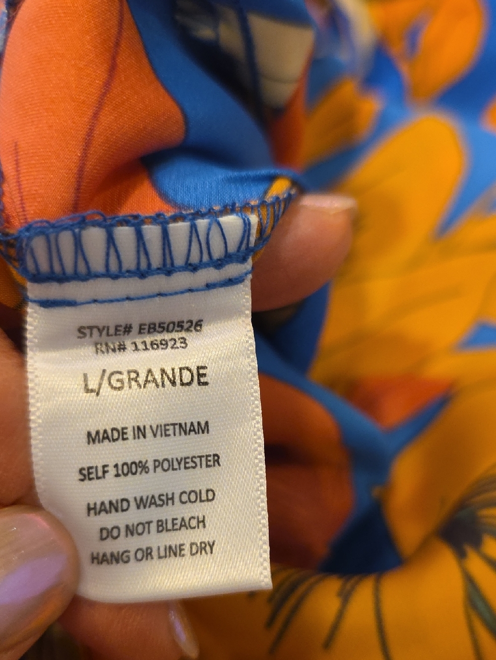 NWT Easel Large Floral Blue Wide-Leg Jumpsuit - Picture 9 of 10